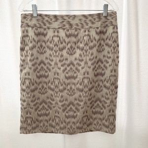 Ann Taylor Cream/Mauve Pattern Pencil Skirt Size 10